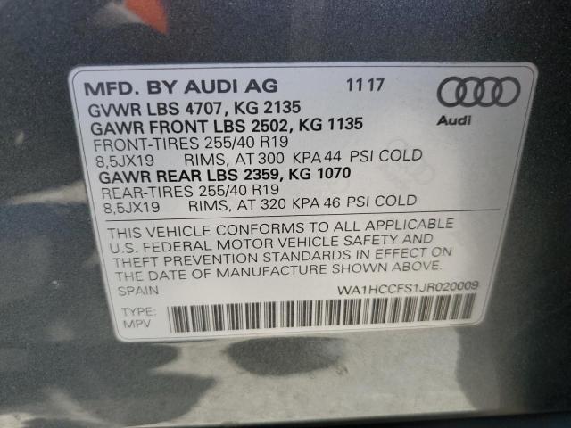 Photo 13 VIN: WA1HCCFS1JR020009 - AUDI Q3 PREMIUM 