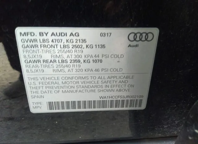 Photo 8 VIN: WA1HCCFS3JR002109 - AUDI Q3 