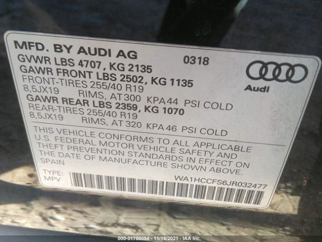 Photo 8 VIN: WA1HCCFS6JR032477 - AUDI Q3 