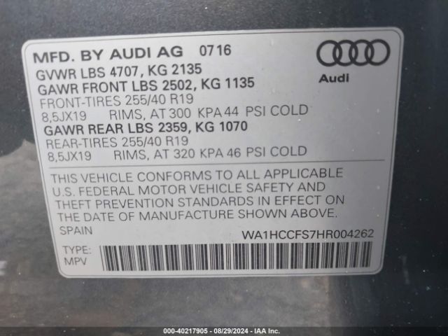 Photo 8 VIN: WA1HCCFS7HR004262 - AUDI Q3 