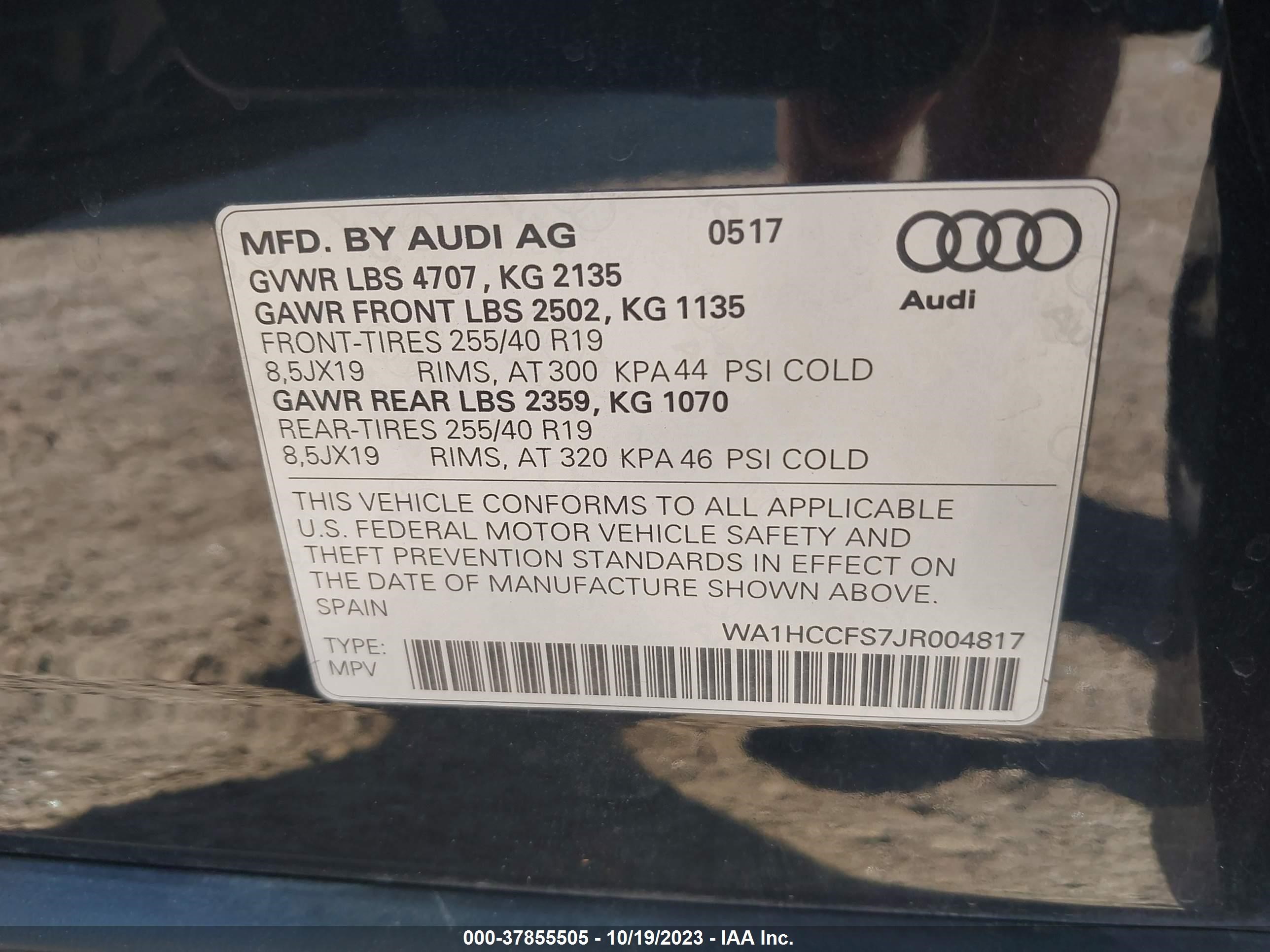 Photo 8 VIN: WA1HCCFS7JR004817 - AUDI Q3 