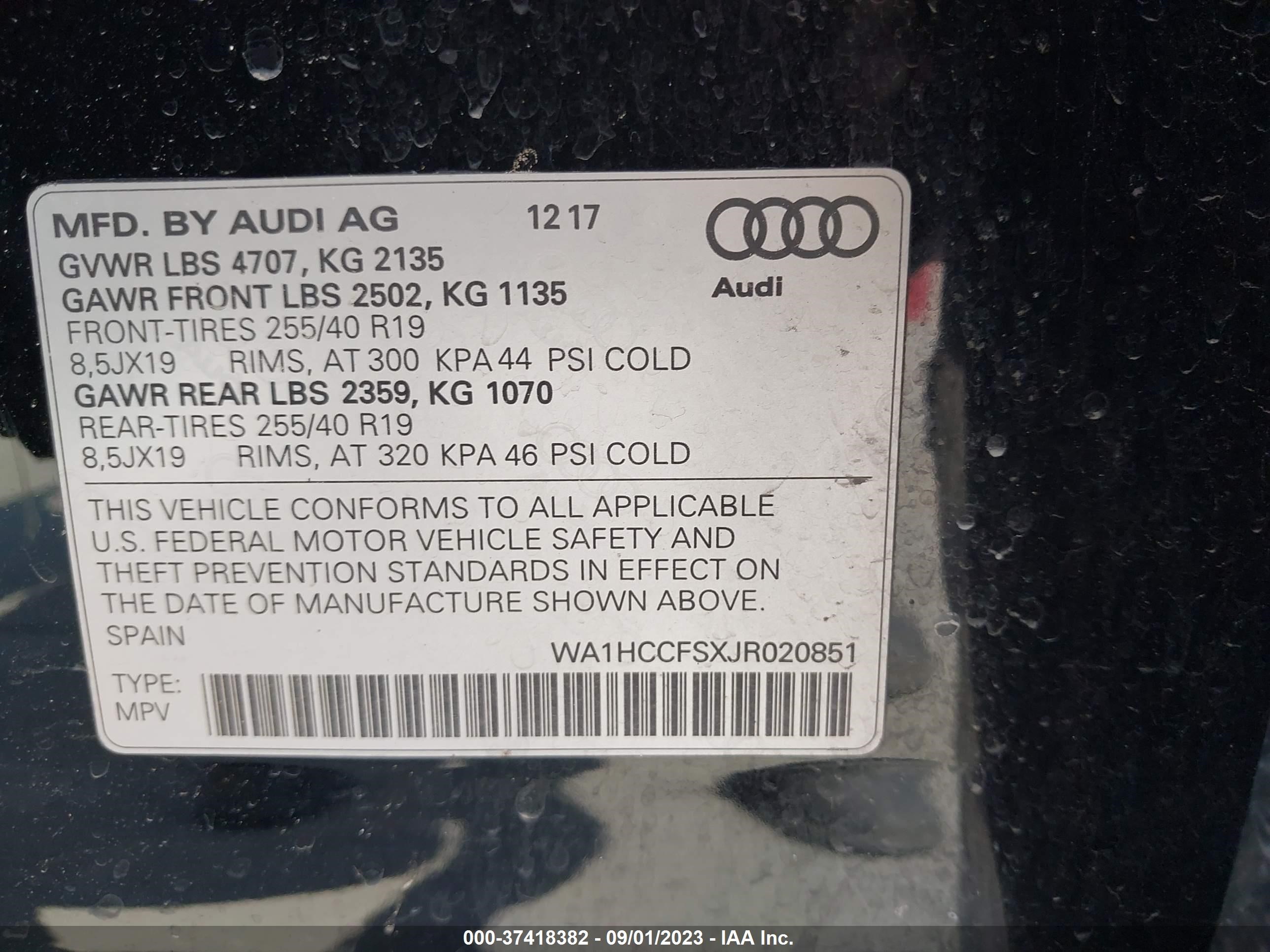 Photo 8 VIN: WA1HCCFSXJR020851 - AUDI Q3 