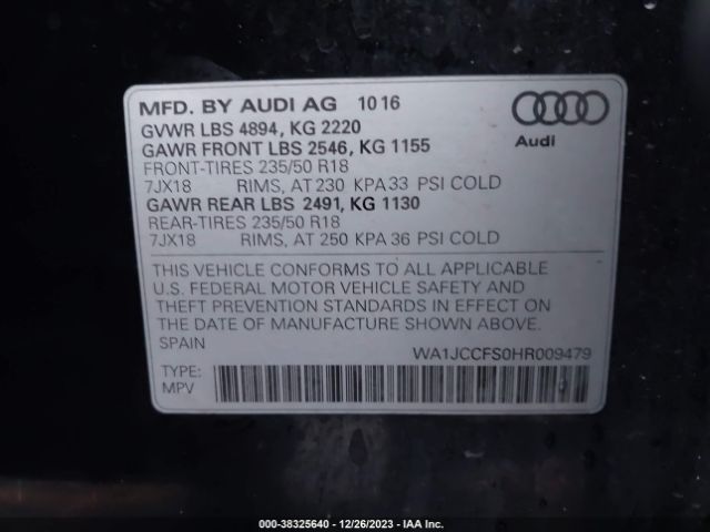 Photo 8 VIN: WA1JCCFS0HR009479 - AUDI Q3 