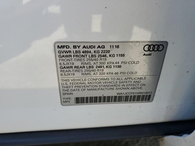 Photo 12 VIN: WA1JCCFS1HR010012 - AUDI Q3 PREMIUM 