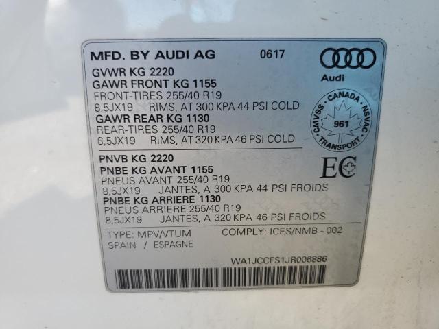 Photo 12 VIN: WA1JCCFS1JR006886 - AUDI Q3 PREMIUM 