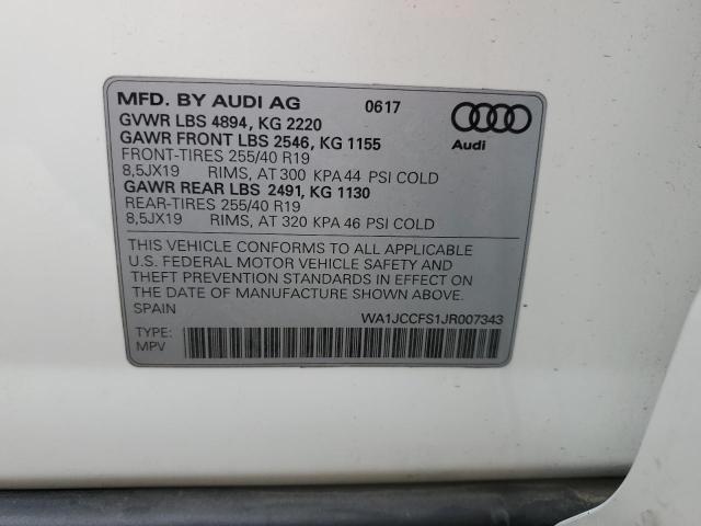 Photo 9 VIN: WA1JCCFS1JR007343 - AUDI Q3 PREMIUM 