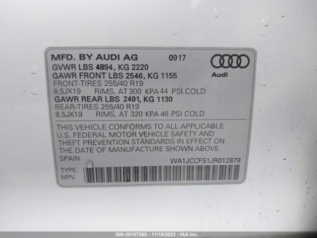 Photo 8 VIN: WA1JCCFS1JR012879 - AUDI Q3 