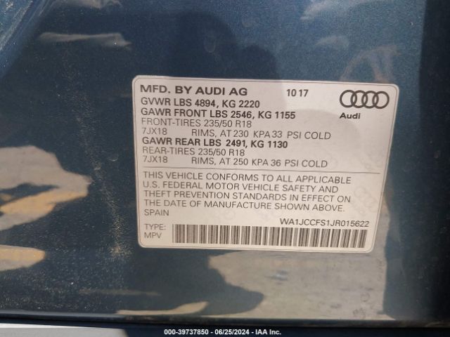 Photo 8 VIN: WA1JCCFS1JR015622 - AUDI Q3 