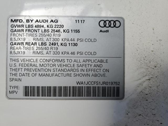 Photo 12 VIN: WA1JCCFS1JR019752 - AUDI Q3 PREMIUM 