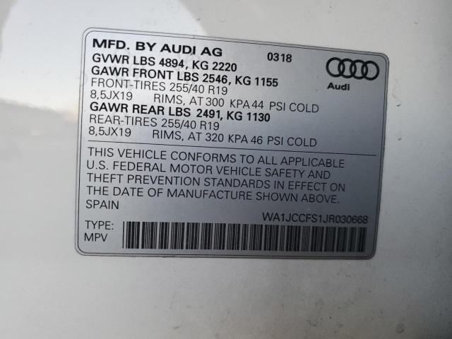 Photo 12 VIN: WA1JCCFS1JR030668 - AUDI Q3 PREMIUM 