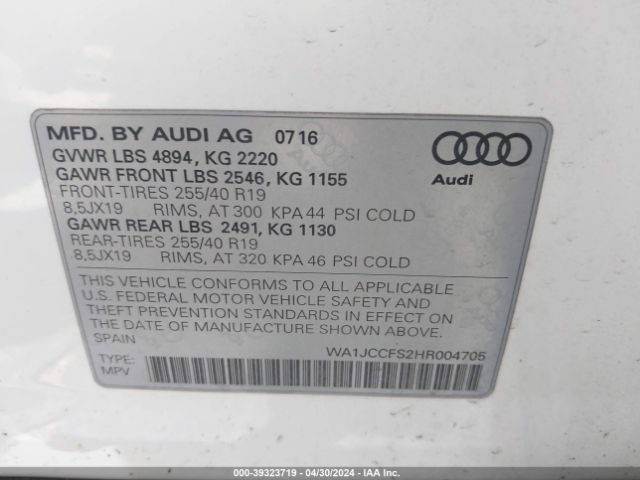 Photo 8 VIN: WA1JCCFS2HR004705 - AUDI Q3 