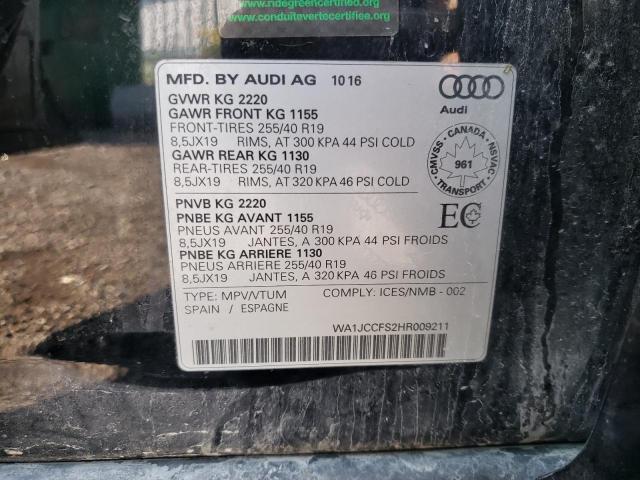 Photo 9 VIN: WA1JCCFS2HR009211 - AUDI Q3 PREMIUM 