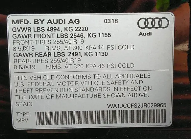 Photo 8 VIN: WA1JCCFS2JR029965 - AUDI Q3 