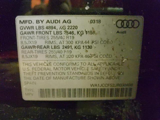 Photo 9 VIN: WA1JCCFS2JR030498 - AUDI Q3 PREMIUM 