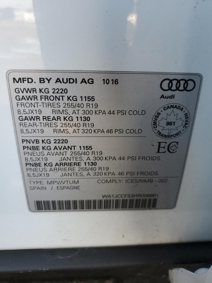 Photo 12 VIN: WA1JCCFS3HR008861 - AUDI Q3 