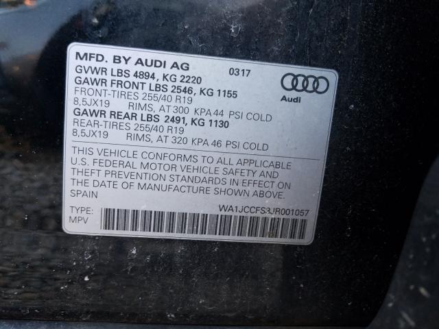 Photo 9 VIN: WA1JCCFS3JR001057 - AUDI Q3 PREMIUM 