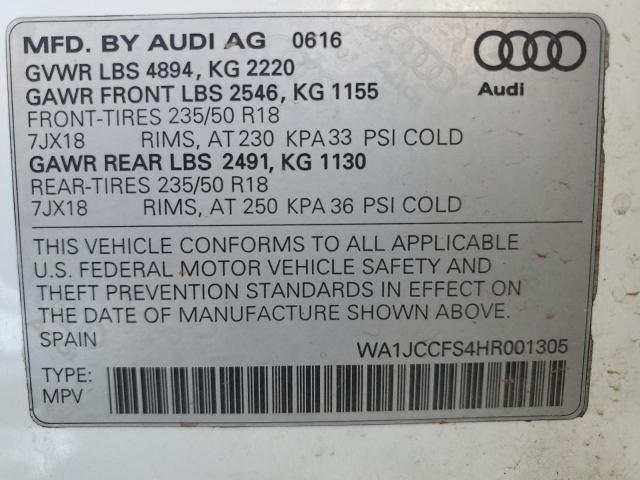 Photo 13 VIN: WA1JCCFS4HR001305 - AUDI Q3 PREMIUM 