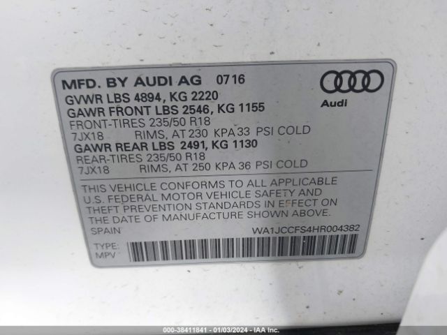 Photo 8 VIN: WA1JCCFS4HR004382 - AUDI Q3 