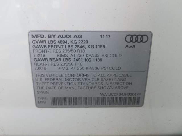 Photo 9 VIN: WA1JCCFS4JR020474 - AUDI Q3 PREMIUM 