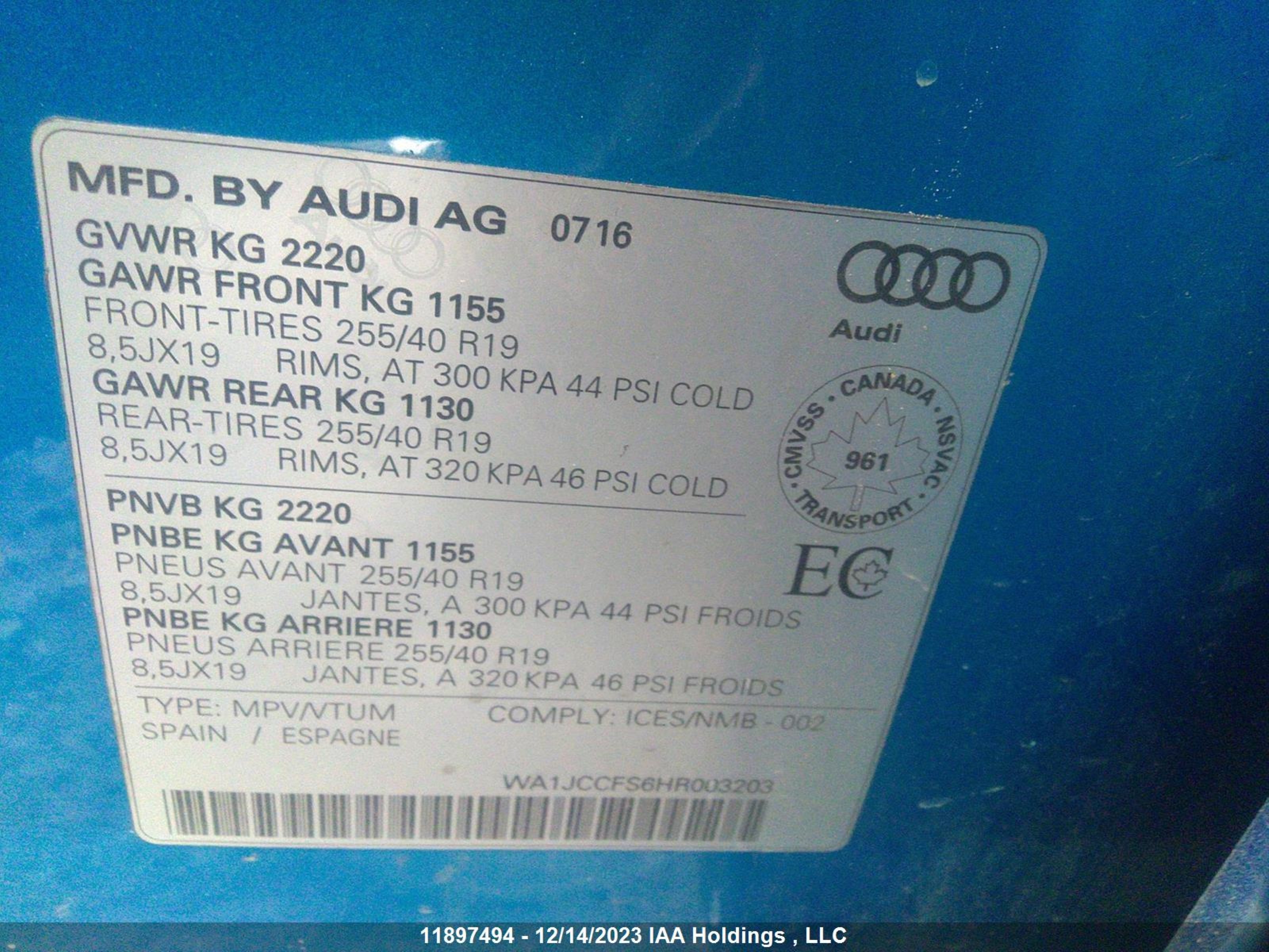 Photo 8 VIN: WA1JCCFS6HR003203 - AUDI Q3 