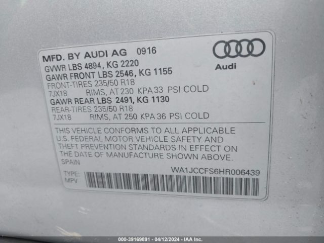 Photo 8 VIN: WA1JCCFS6HR006439 - AUDI Q3 