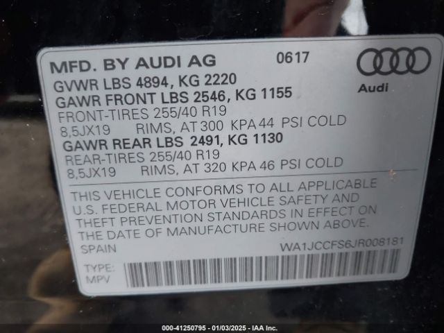 Photo 8 VIN: WA1JCCFS6JR008181 - AUDI Q3 