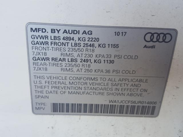 Photo 9 VIN: WA1JCCFS6JR014806 - AUDI Q3 PREMIUM 