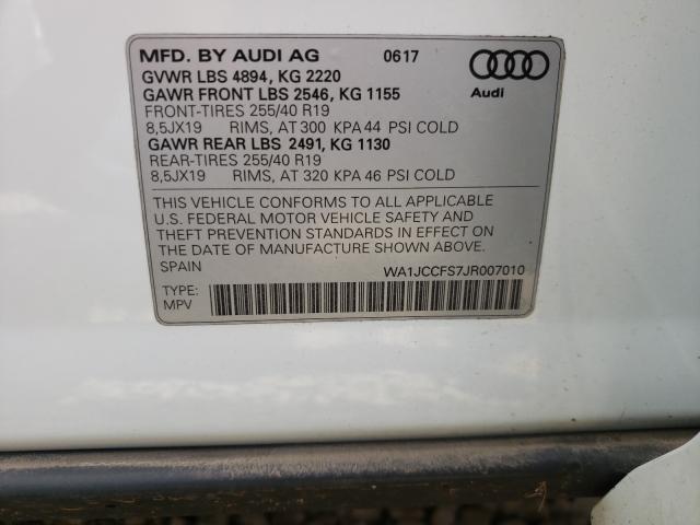 Photo 9 VIN: WA1JCCFS7JR007010 - AUDI Q3 PREMIUM 