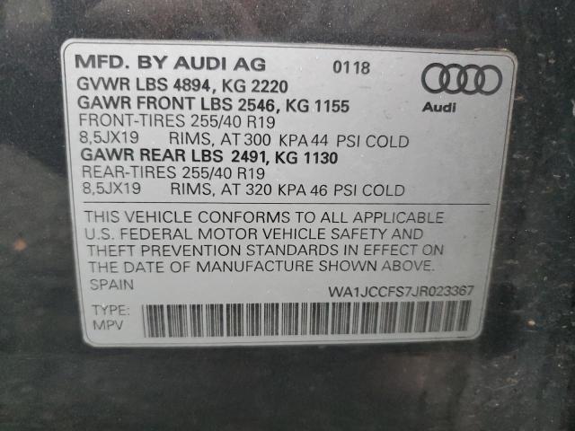 Photo 12 VIN: WA1JCCFS7JR023367 - AUDI Q3 PREMIUM 