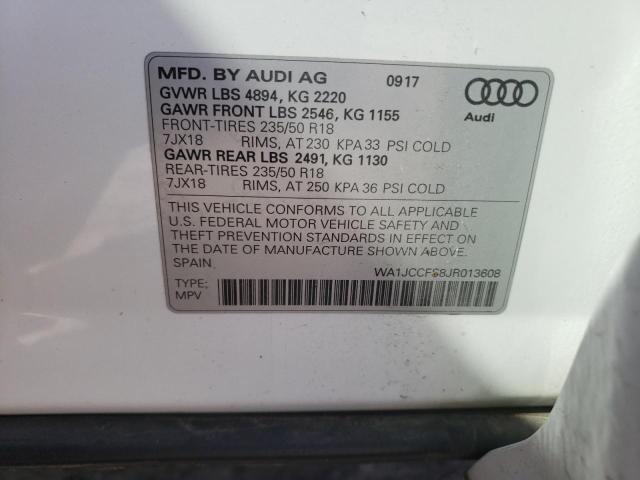 Photo 9 VIN: WA1JCCFS8JR013608 - AUDI Q3 PREMIUM 