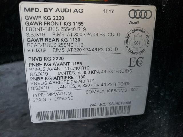 Photo 9 VIN: WA1JCCFS8JR018906 - AUDI Q3 PREMIUM 