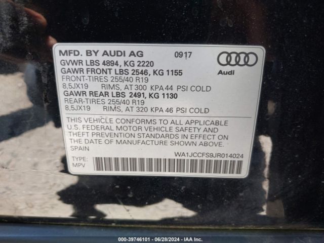 Photo 8 VIN: WA1JCCFS9JR014024 - AUDI Q3 