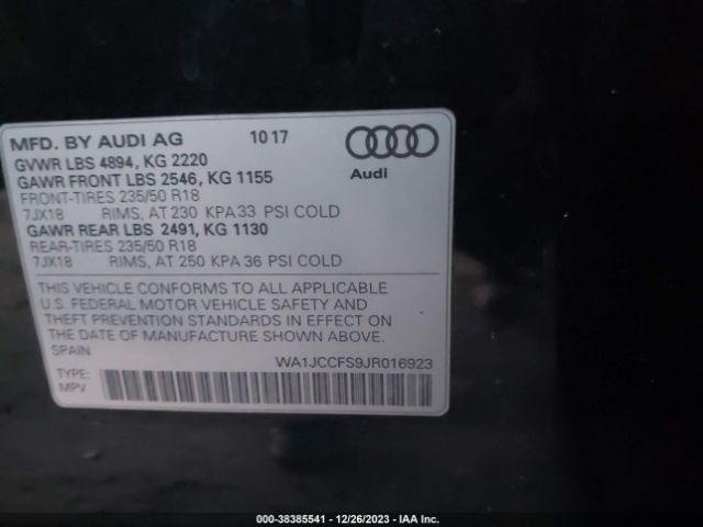 Photo 8 VIN: WA1JCCFS9JR016923 - AUDI Q3 