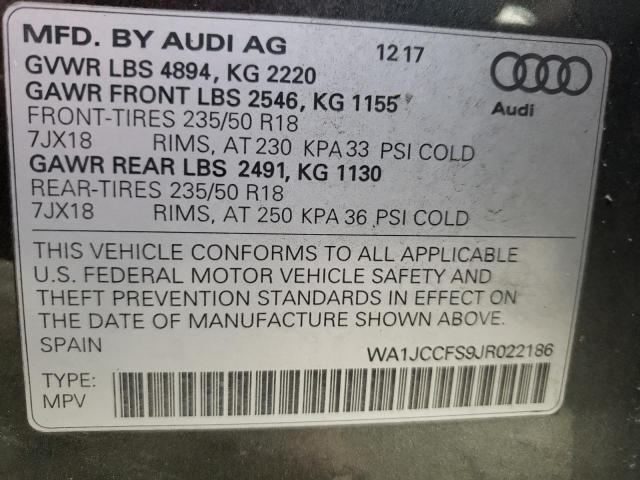 Photo 9 VIN: WA1JCCFS9JR022186 - AUDI Q3 