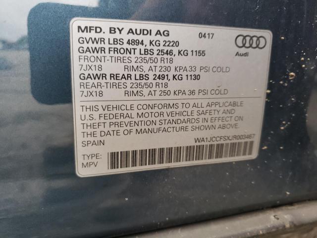 Photo 12 VIN: WA1JCCFSXJR003467 - AUDI Q3 PREMIUM 