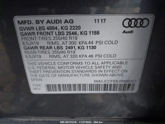 Photo 8 VIN: WA1JCCFSXJR020267 - AUDI Q3 