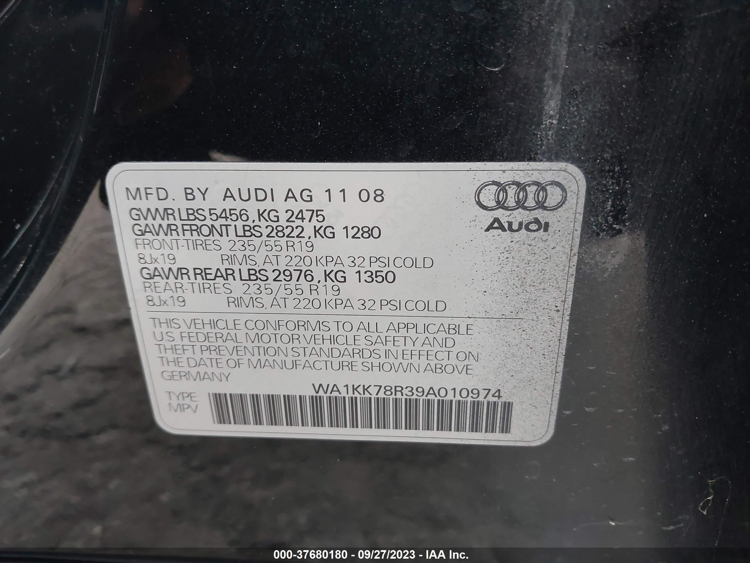 Photo 8 VIN: WA1KK78R39A010974 - AUDI Q5 