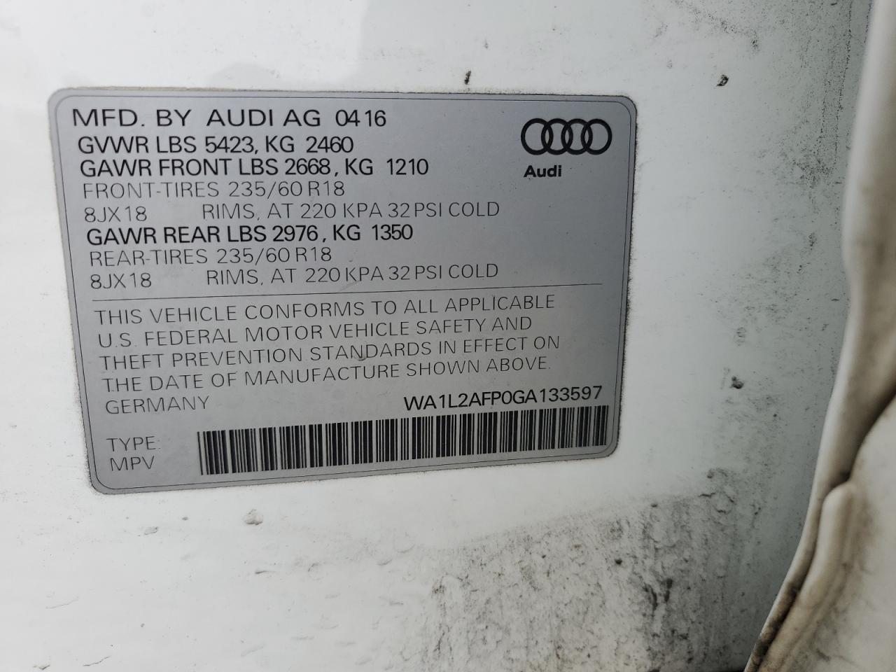 Photo 13 VIN: WA1L2AFP0GA133597 - AUDI Q5 