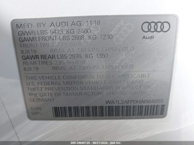 Photo 8 VIN: WA1L2AFP0HA084855 - AUDI Q5 