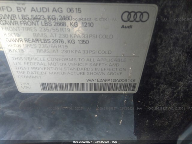 Photo 8 VIN: WA1L2AFP1GA006146 - AUDI Q5 