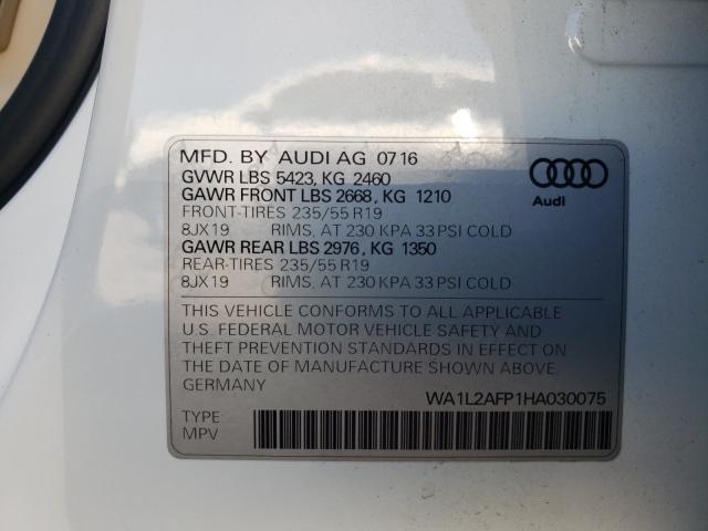 Photo 9 VIN: WA1L2AFP1HA030075 - AUDI Q5 PREMIUM 