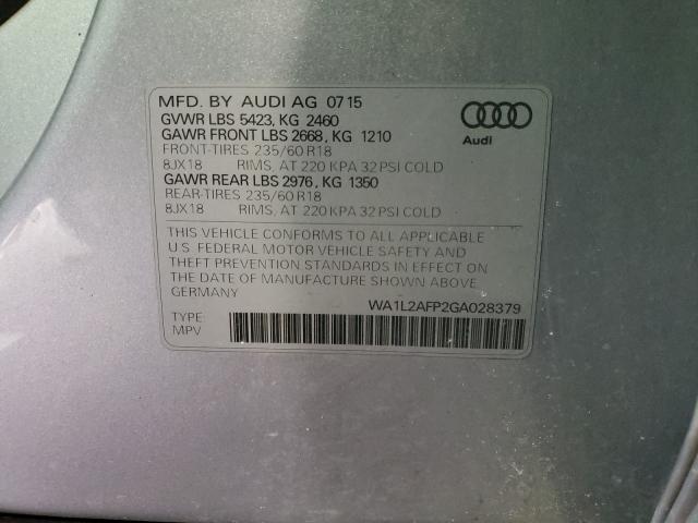 Photo 9 VIN: WA1L2AFP2GA028379 - AUDI Q5 PREMIUM 