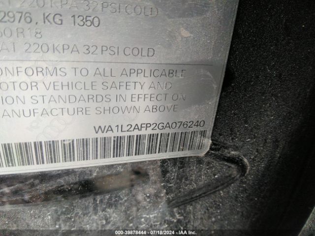 Photo 8 VIN: WA1L2AFP2GA076240 - AUDI Q5 