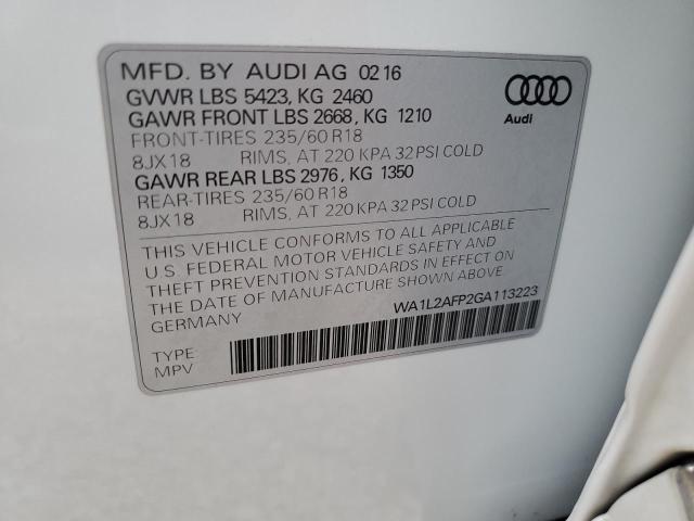 Photo 9 VIN: WA1L2AFP2GA113223 - AUDI Q5 PREMIUM 