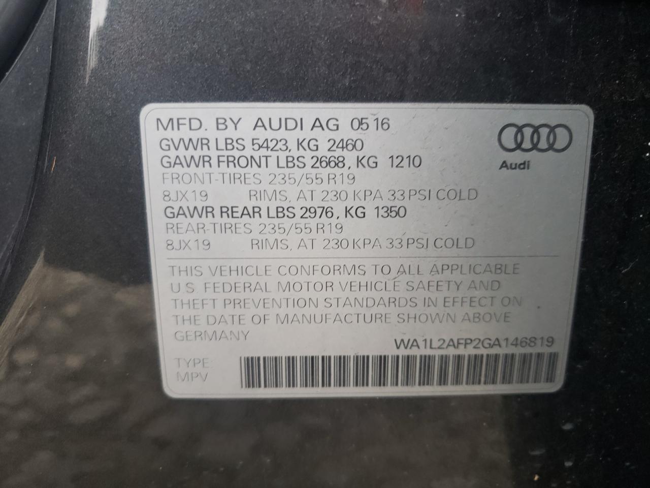 Photo 12 VIN: WA1L2AFP2GA146819 - AUDI Q5 