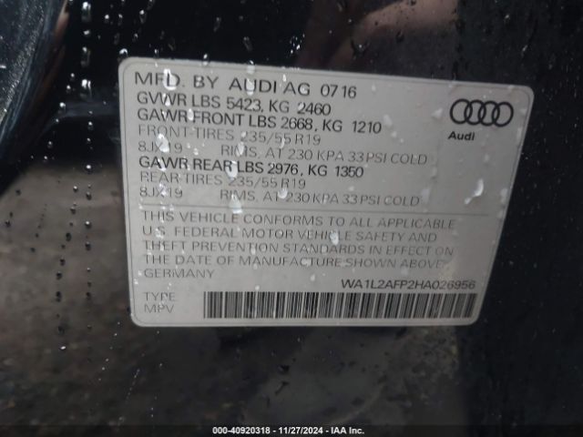 Photo 8 VIN: WA1L2AFP2HA026956 - AUDI Q5 