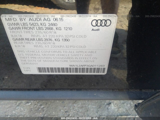 Photo 8 VIN: WA1L2AFP3GA011283 - AUDI Q5 