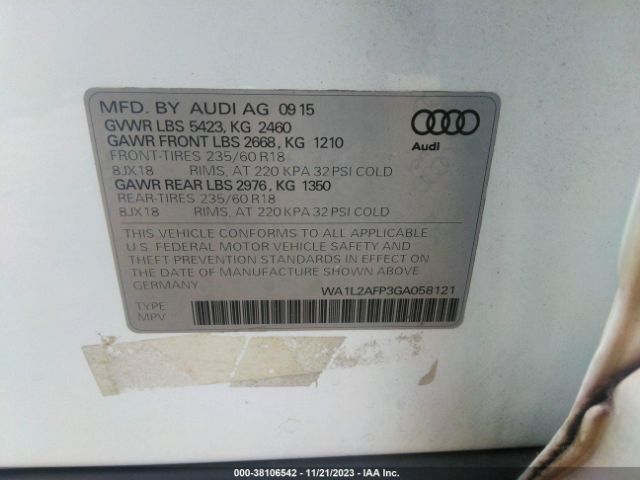 Photo 8 VIN: WA1L2AFP3GA058121 - AUDI Q5 