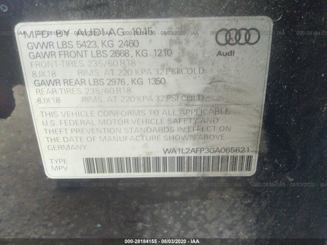 Photo 8 VIN: WA1L2AFP3GA065621 - AUDI Q5 