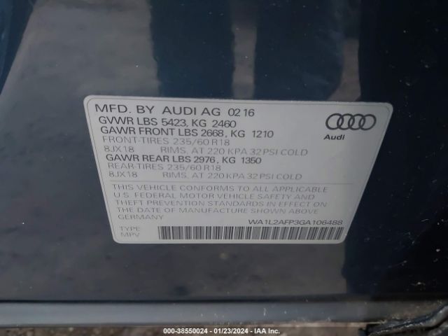 Photo 8 VIN: WA1L2AFP3GA106488 - AUDI Q5 